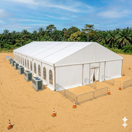Location de Chapiteau climatisé 500 m2 (25x20m ) sans parquet
