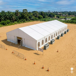 Location de Chapiteau climatisé 500 m2 (25x20m ) sans parquet
