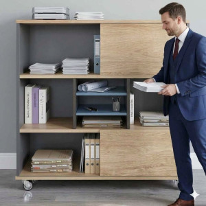 Armoire de rangement en bois - 124X40X90