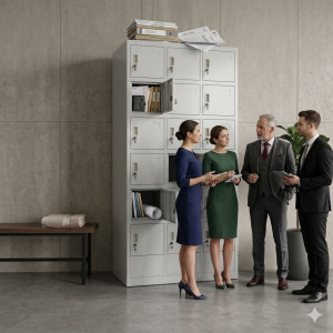 Armoire de rangement en acier à 18 compartiments