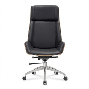 Fauteuil orthopédique pivotante ergonomique, pour agent confortable à dossier haut en cuir PU avec roues - Achat / Vente