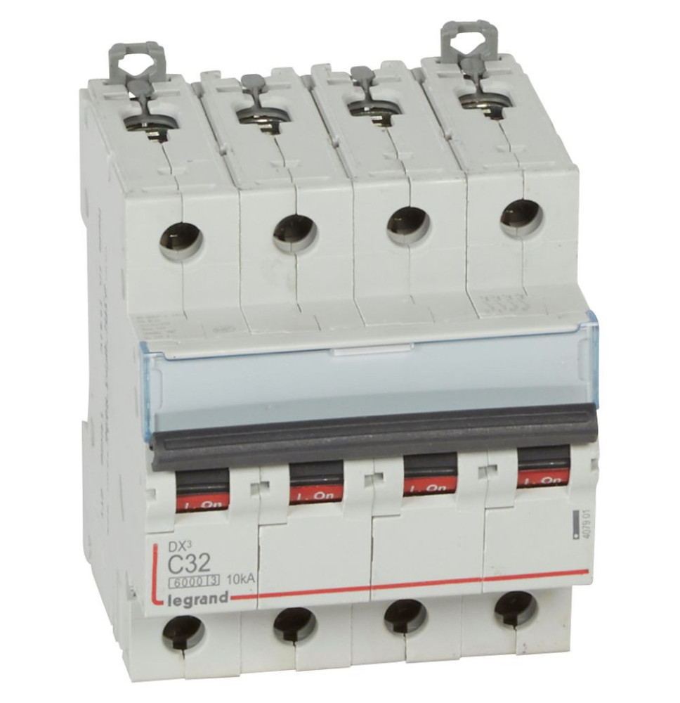 Disjoncteur DX³6000 10kA arrivée haute et départ bas à vis 4P Disjoncteur DX³6000 10kA arrivée haute et départ bas à vis 4P