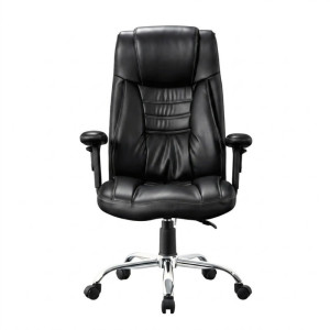Fauteuil de Direction Exécutif Premium – Cuir Noir avec Appui-Tête Intégré
