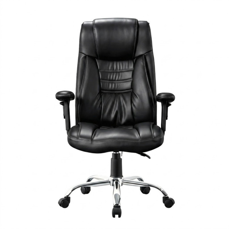 Fauteuil de Direction Exécutif Premium – Cuir Noir avec Appui-Tête Intégré