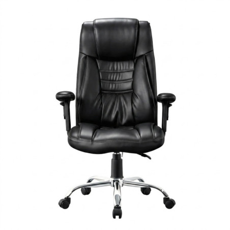 Fauteuil de Direction Exécutif Premium – Cuir Noir avec Appui-Tête Intégré