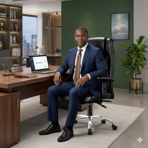 Fauteuil de Direction Exécutif Premium – Cuir Noir avec Appui-Tête Intégré