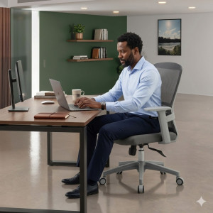 Chaise de Bureau Ergonomique en Maille Premium