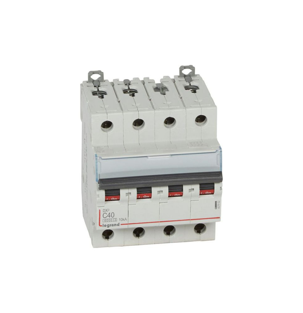 Disjoncteur DX³6000 10kA arrivée haute et départ bas à vis 4P Disjoncteur DX³6000 10kA arrivée haute et départ bas à vis 4P