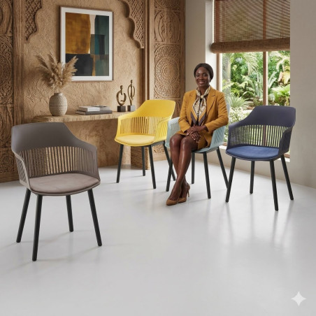 Chaises de salle à manger en plastique - 56 x 54 x 81