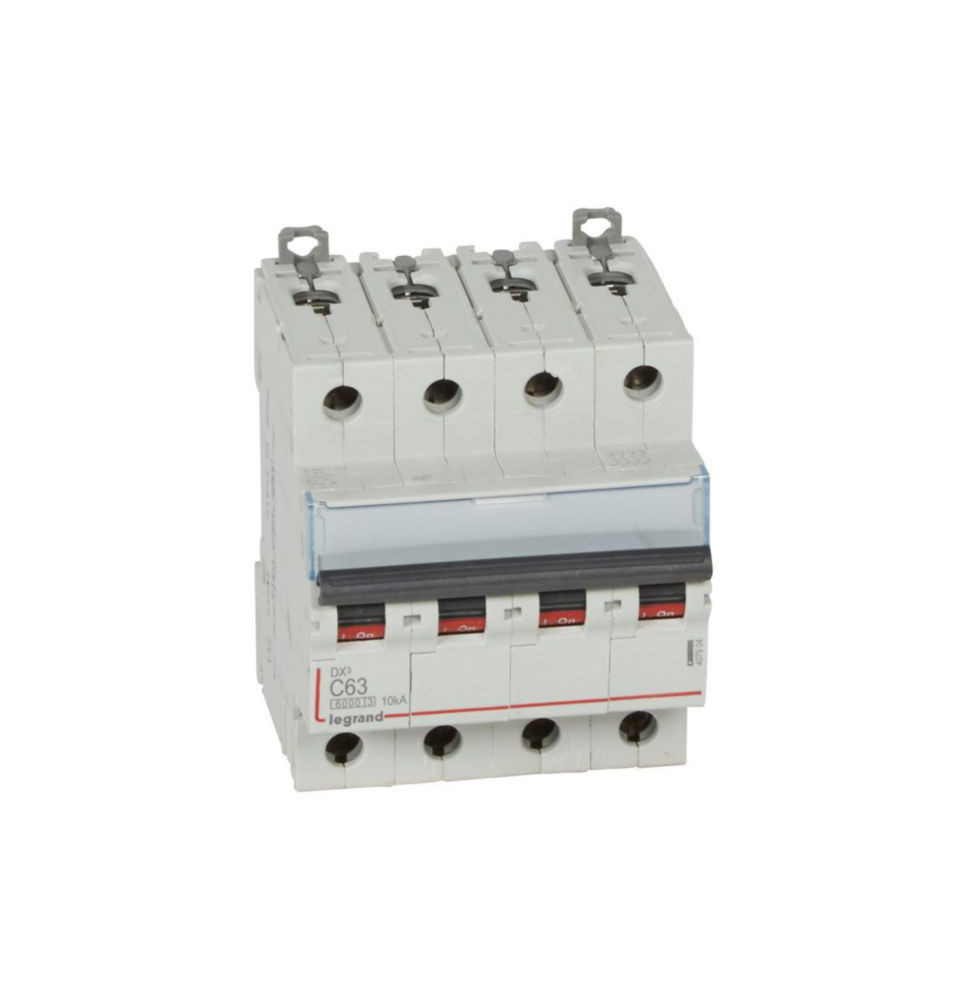 Disjoncteur DX³6000 10kA arrivée haute et départ bas à vis 4P Disjoncteur DX³6000 10kA arrivée haute et départ bas à vis 4P