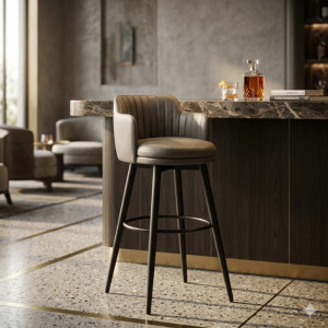 Chaise de bar avec dossier mi-haut