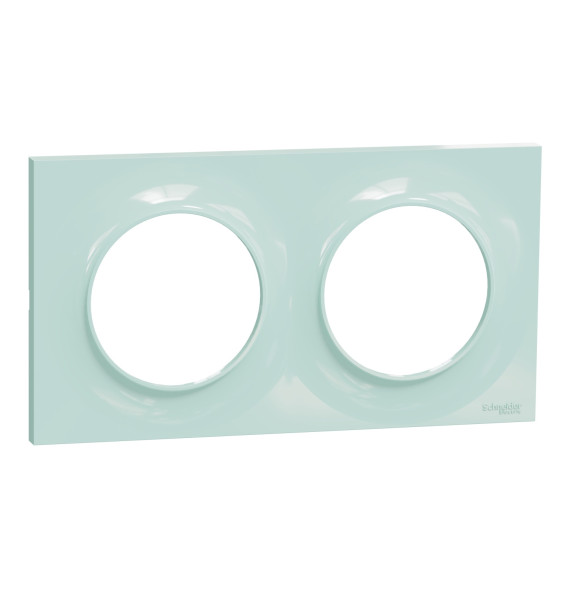 Plaque de finition Bleu Cian - 2 postes horizontaux ou