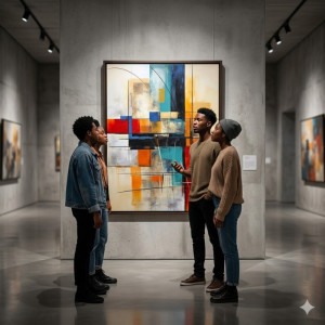 Tableau Décoratif Mural Abstrait Géométrique Coloré 60x80 cm
