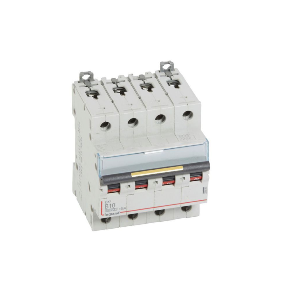 Disjoncteur DX³10000 16kA arrivée haute et départ bas à vis 4P Disjoncteur DX³10000 16kA arrivée haute et départ bas à vis 4P