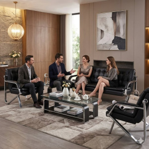 Salon moderne noir avec structure en métal - 214B,Salons - Salle à manger - Aménagement intérieur