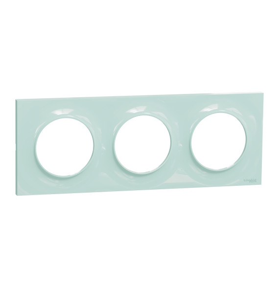 Plaque de finition Bleu Cian - 3 postes horizontaux ou
