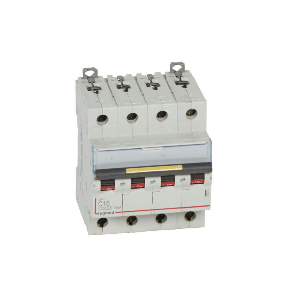 Disjoncteur DX³10000 16kA arrivée haute et départ bas à vis 4P Disjoncteur DX³10000 16kA arrivée haute et départ bas à vis 4P