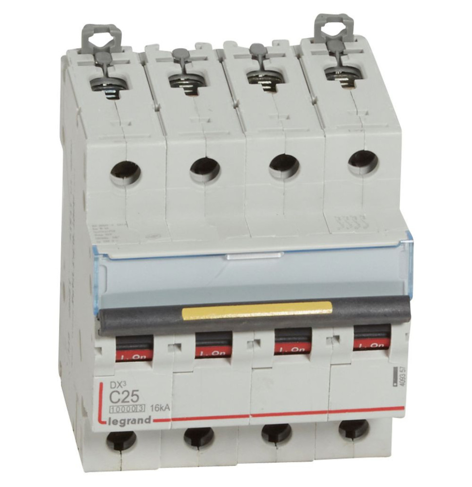 Disjoncteur DX³10000 16kA arrivée haute et départ bas à vis 4P Disjoncteur DX³10000 16kA arrivée haute et départ bas à vis 4P