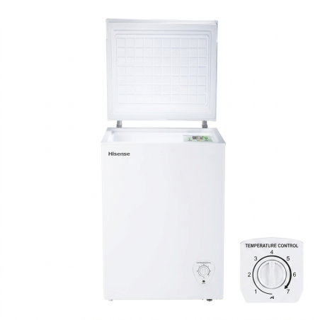 CONGELATEUR HORIZONTAL 100LT-100LITRES GRIS DIRECT COOLING 1 PANIER CLE 220-240V R600 - HISENSE