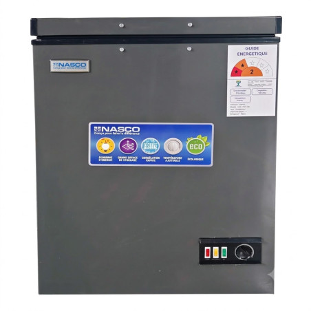 CONGELATEUR HORIZONTAL DARK SILVER 150LT-150LITRES (100L NET) 1 PORTE 1 PANIER INTERNE 220-240V - NASCO