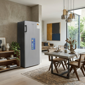 CONGELATEUR VERTICAL 5 TIROIRS GRIS - 144LT-144LITRES -  NET CLE R600A 220-240V ECO. ENERGIE -  NASCO