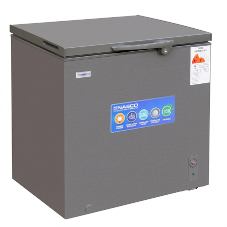 CONGELATEUR HORIZONTAL  GRIS 199LT-199LITRES ECO ENERGIE 1 PANIER INTERNE  R600A 220-240V - NASCO