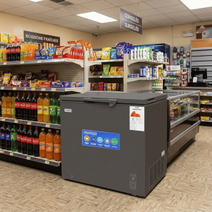 CONGELATEUR HORIZONTAL  GRIS 199LT-199LITRES ECO ENERGIE 1 PANIER INTERNE  R600A 220-240V - NASCO