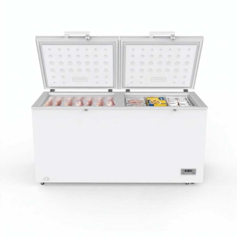 CONGELATEUR HORIZONTAL SILVER  460LT- 460LITRES - 2 PORTES 2 PANIERS INTERNES 220-240V CLE R600A - NASCO