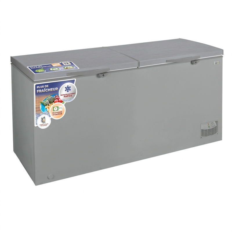 CONGELATEUR HORIZONTAL SILVER 558LT- 558LITRES - 2 PORTES 2 PANIERS INT. 220-240V CLE R134 - NASCO