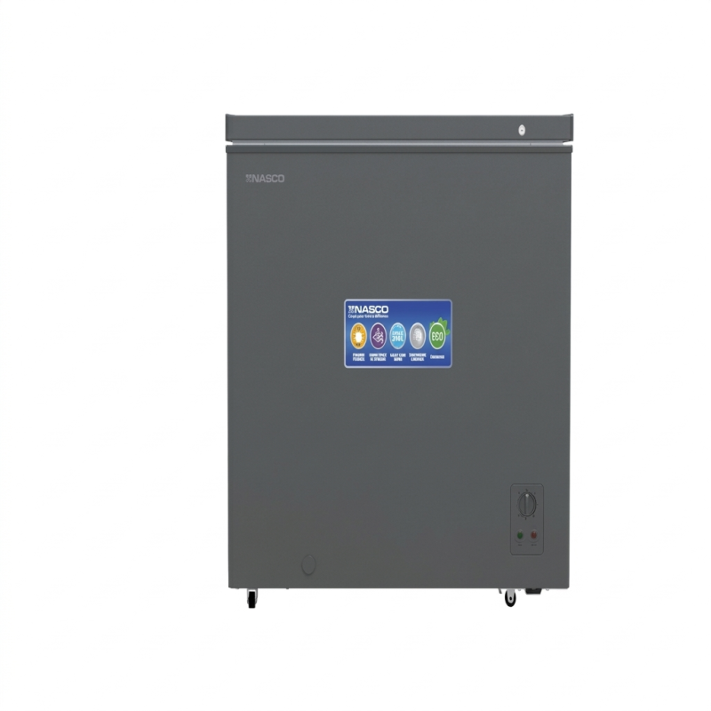 CONGELATEUR HORIZONTAL 96LT-96LITRES - 1PORTE 1 PANIER INTERNE CLE DARK SILVER 220-240V R600 - NASCO