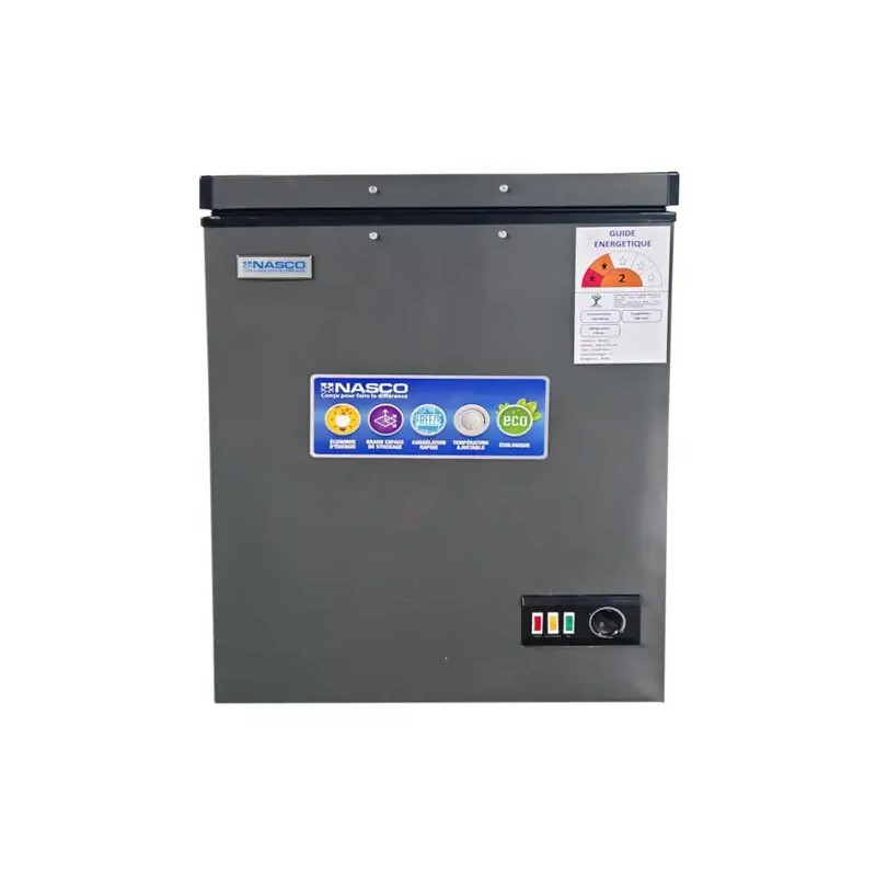 CONGELATEUR HORIZONTAL 200LT-200LITRES (150L NET) 1 PORTE 1 PANIER A L'INT DARK SILVER - NASCO