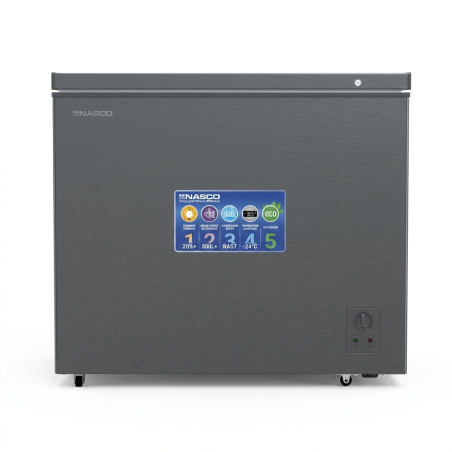 CONGELATEUR HORIZONTAL 245LT-245LITRES 220-240V 1 PORTE 1 PANIER INTERNE GRIS SOMBRE CLE R600 ECO EN - NASCO