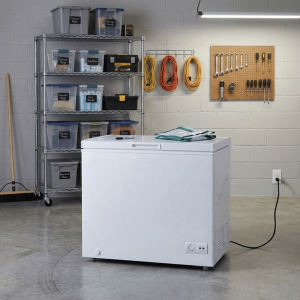 CONGELATEUR HORIZONTAL 195LT-195LITRES GRIS REFROIDISSEMENT RAPIDE 1PORTE 1 PANIER A L'INT - NASCO