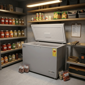 CONGELATEUR HORIZONTAL 350LT-350LITRES SILVER - 1 PORTE 1 PANIER A L'INTERIEUR 220-240V CLE - NASCO
