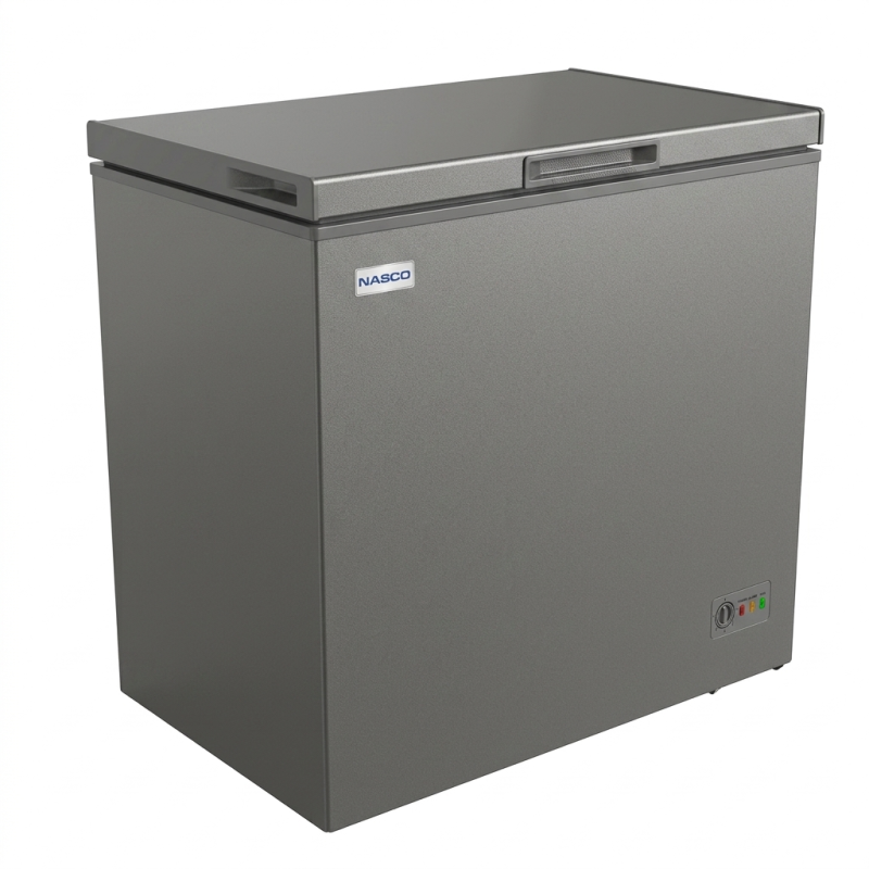 CONGELATEUR HORIZONTAL 215LT-215LITRES SILVER - 1PANIER AVEC PORTE VITREE A L'INTERIEUR -  NASCO
