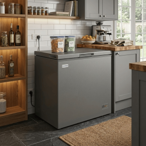 CONGELATEUR HORIZONTAL 215LT-215LITRES SILVER - 1PANIER AVEC PORTE VITREE A L'INTERIEUR -  NASCO