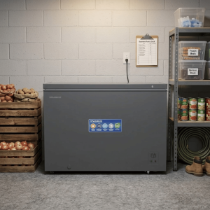 CONGELATEUR HORIZONTAL 295LT-295LITRES -  220-240V 1PORTE 1 PANIER INTERNE GRIS SOMBRE CLE R600 ECO EN - NASCO