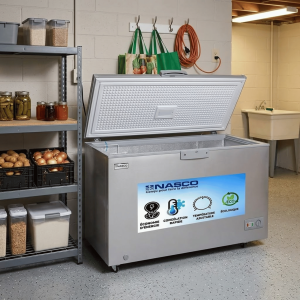 CONGELATEUR HORIZONTAL NASCO /425L (318L NET)/1 PORTE/1 PANIER A L'INT/DARK SILVER