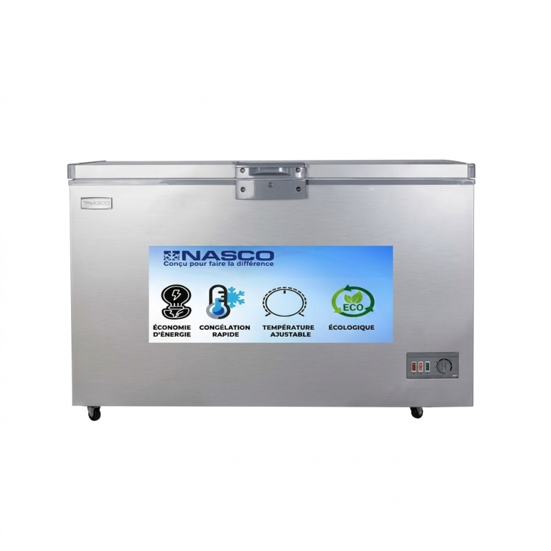CONGELATEUR HORIZONTAL SILVER 450LT-450LITRES - 1PORTE 1PANIER A L'INTERIEUR 220-240V CLE - NASCO