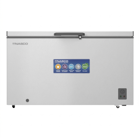 CONGELATEUR HORIZONTAL 370LT-370LITRES BRUT GRIS AVEC CONTOUR NOIR 1 PORTE  1 PANIER  - NASCO