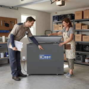 CONGELATEUR HORIZONTAL 347LT-347LITRES - 220-240V 1PORTE 1 PANIER INTERNE GRIS SOMBRE CLE ECO ENERGIE - NASCO