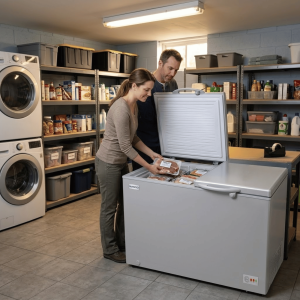 CONGELATEUR HORIZONTAL 340LT-340LITRES SILVER - 1 PORTE 1 PANIER A L'INTERIEUR - NASCO