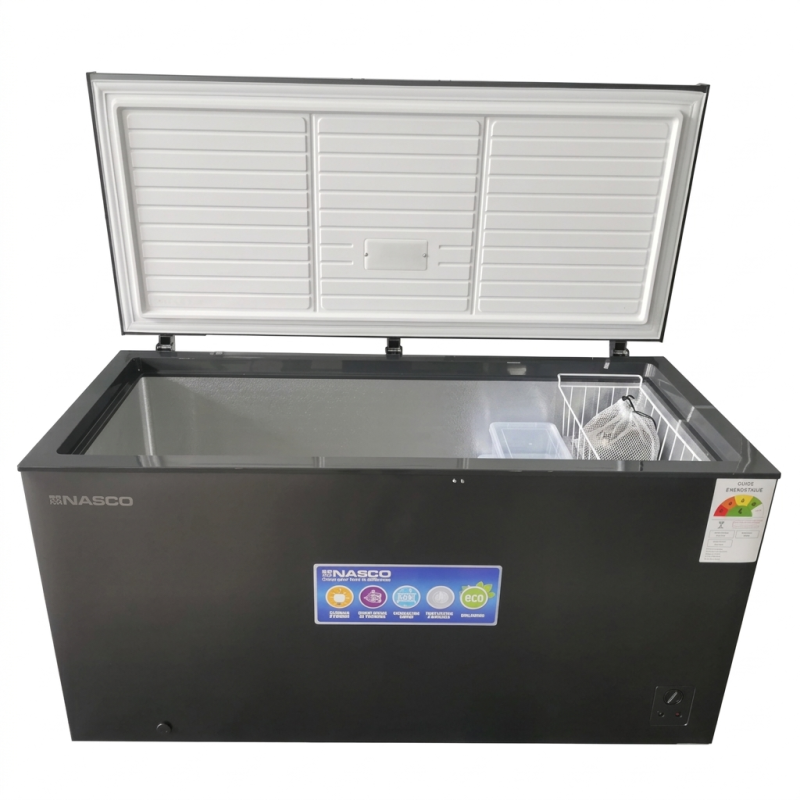 CONGELATEUR HORIZONTAL 448LT-448LITRES - 220-240V 1PORTE 1 PANIER INTERNE GRIS SOMBRE CLE R600 ECO EN - NASCO