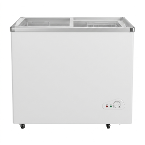 CONGELATEUR HORIZONTAL 255LT-255LITRES VITRE 2 PORTES COULISS. CLE SILVER - 3 PANIERS 220-240V R600 - NASCO