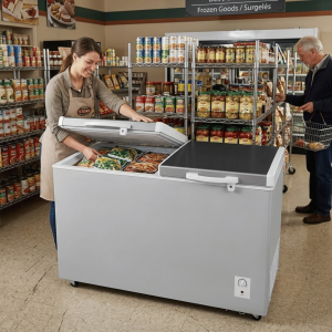 CONGELATEUR HORIZONTAL 519LT-519LITRES - 220-240V 2 PORTE 2 PANIER INTERNE GRIS SOMBRE CLE ECO ENERGIE - NASCO