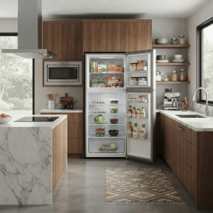 FRIGO EN ACIER BRUT 463LT-463LITRES(356L+107L) - QUATTRO INVERTER SMART COOL. R600 220-240V - MIDEA