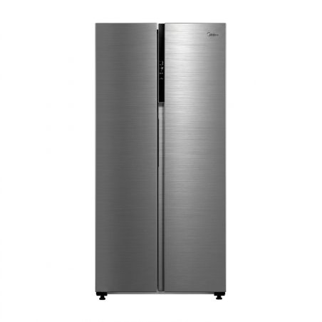 FRIGO AMERICAIN 460LT-460LITRES(271L+189L) - 2 PORTES NO FROST INVERTER ACIER BRU STEEL R600 - MIDEA