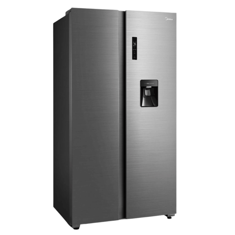 FRIGO AMERICAIN 553LT-553LITRES(347+206) - 2 PORTES BRU STEEL INVERTER QUATRO DIST.D'EAU - MIDEA