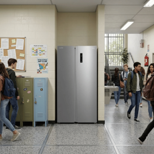 FRIGO AMERICAIN 555LT-555LITRES(349+206) - 2 PORTES SILVER INVERTER QUATRO DUAL SUPER COOL - MIDEA