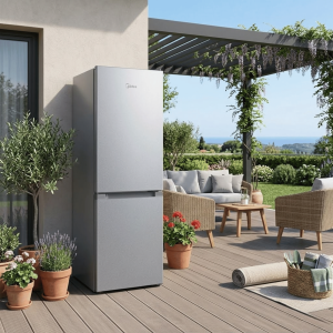 FRIGO COMBINE 174LT-174LITRES(115LT+59LT) - 2TIROIRS 174LT (115LT+59LT)/ R600A / SILVER-ARGENT / 220-240V -MIDEA